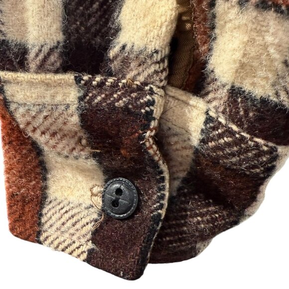 Vintage 60s McGregor Heavy Wool Plaid Shirt Jacket Made In USA Size L - Picture 9 of 10